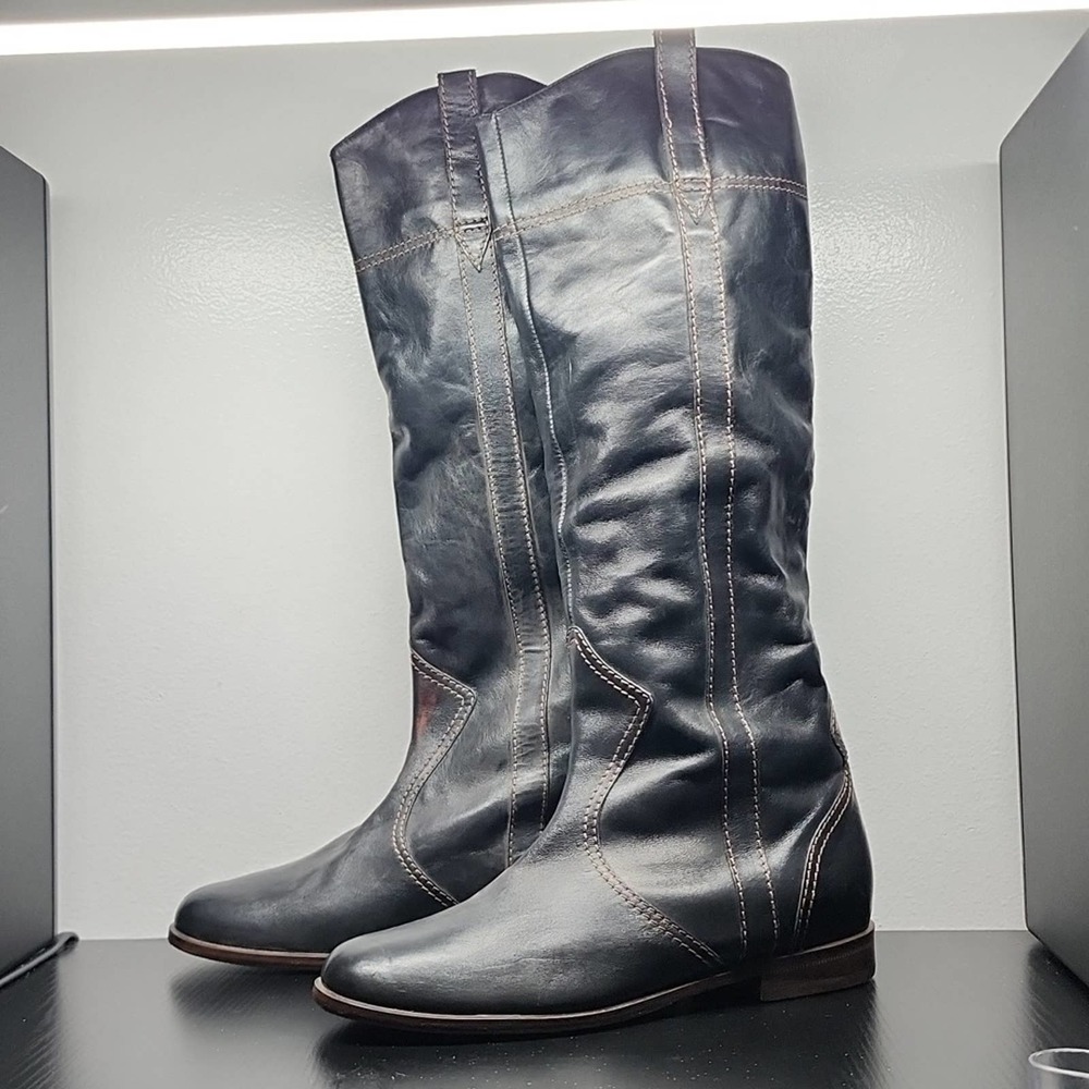 MARC JACOBS LEATHER RIDING NICE STITCHING BOOTS SIZE 37.5 MADE IN ITALY GUC 🔥